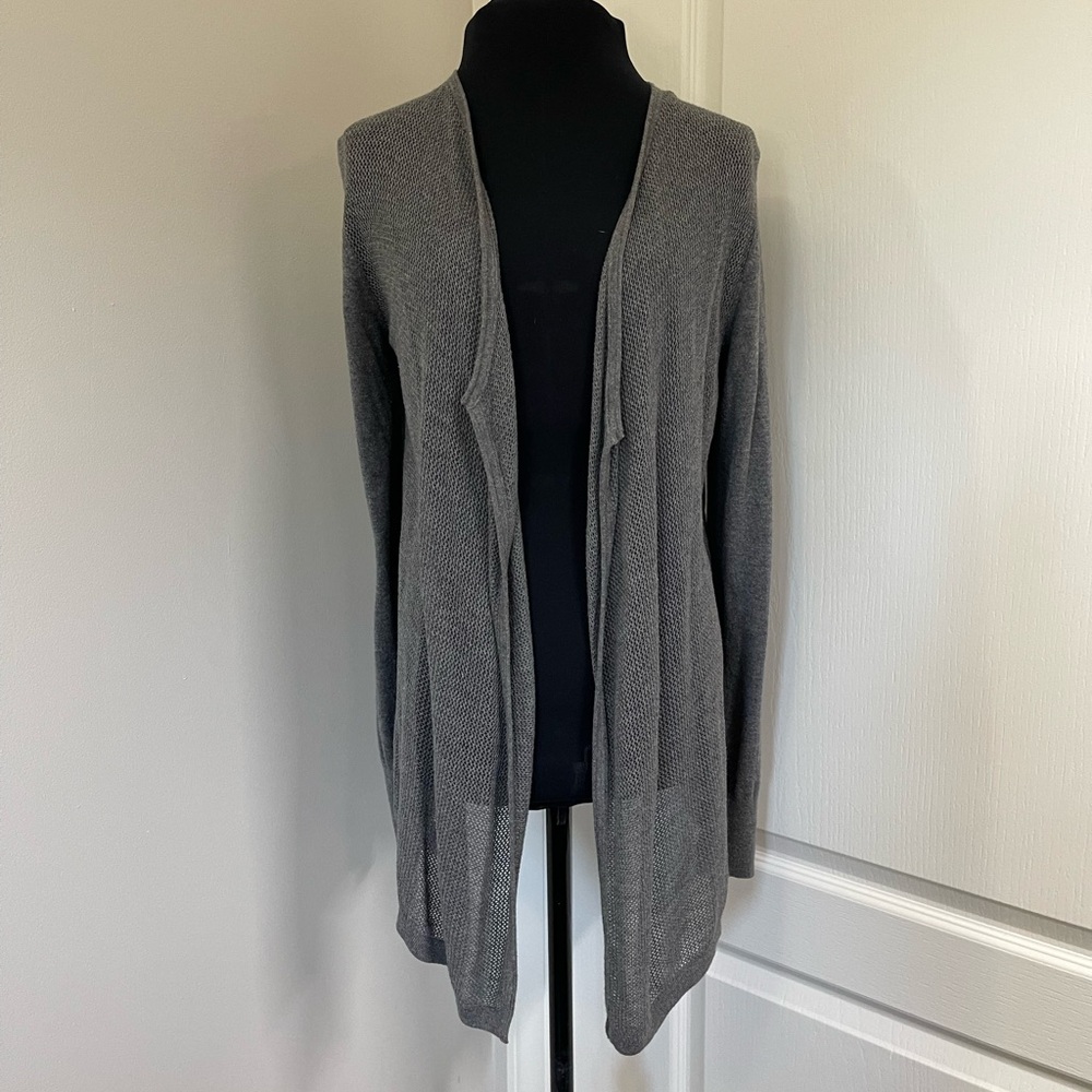 LOFT Women's XS Gray Open Front Cardigan Sweater Long Sleeve  sku164